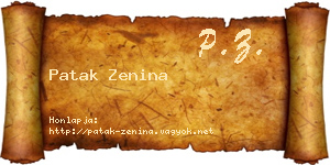 Patak Zenina névjegykártya